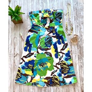 A.N.A. Strapless floral retro inspired dress